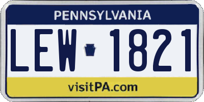 PA license plate LEW1821