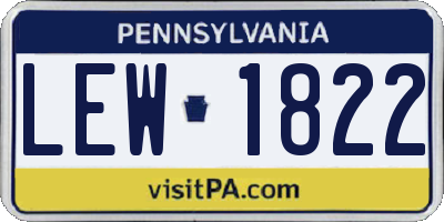 PA license plate LEW1822