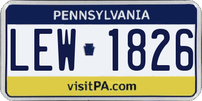 PA license plate LEW1826