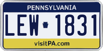 PA license plate LEW1831
