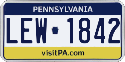 PA license plate LEW1842