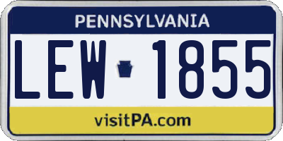 PA license plate LEW1855