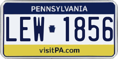 PA license plate LEW1856