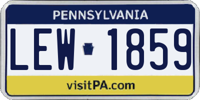 PA license plate LEW1859