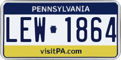 PA license plate LEW1864