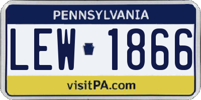 PA license plate LEW1866