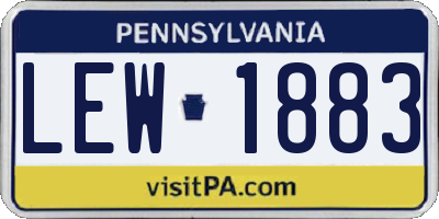 PA license plate LEW1883
