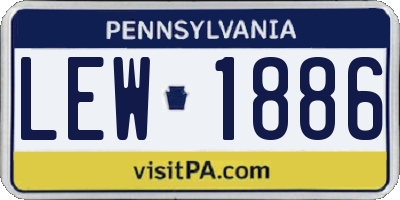 PA license plate LEW1886