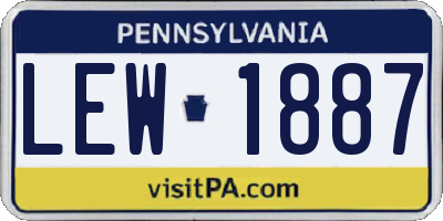 PA license plate LEW1887