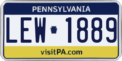 PA license plate LEW1889