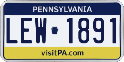 PA license plate LEW1891