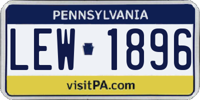 PA license plate LEW1896