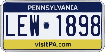 PA license plate LEW1898