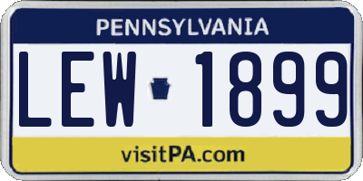 PA license plate LEW1899
