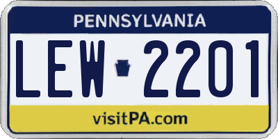 PA license plate LEW2201