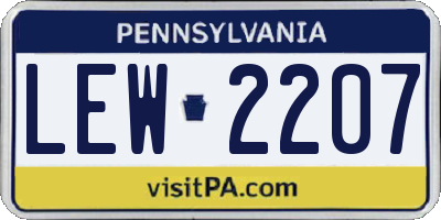 PA license plate LEW2207