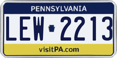 PA license plate LEW2213