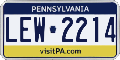 PA license plate LEW2214