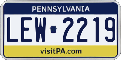 PA license plate LEW2219
