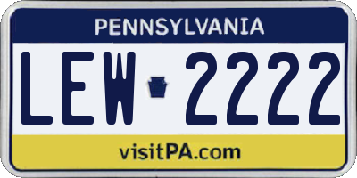 PA license plate LEW2222