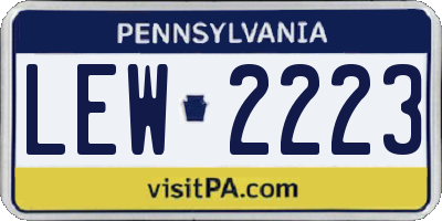 PA license plate LEW2223