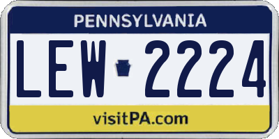 PA license plate LEW2224
