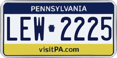 PA license plate LEW2225