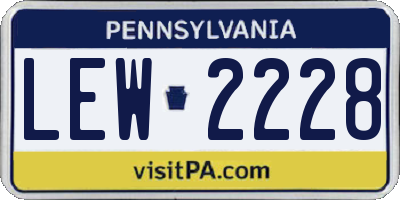 PA license plate LEW2228