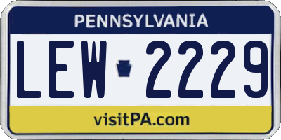 PA license plate LEW2229