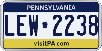 PA license plate LEW2238