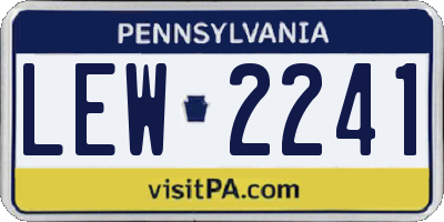 PA license plate LEW2241