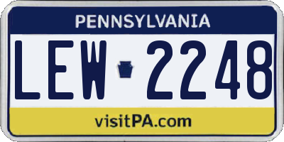 PA license plate LEW2248