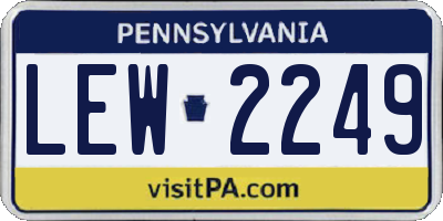 PA license plate LEW2249