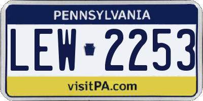 PA license plate LEW2253