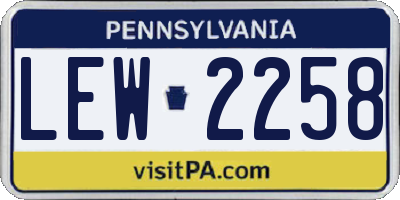 PA license plate LEW2258