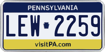 PA license plate LEW2259