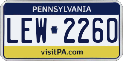 PA license plate LEW2260