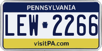 PA license plate LEW2266