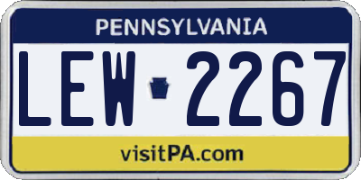 PA license plate LEW2267
