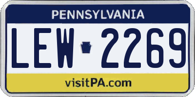 PA license plate LEW2269
