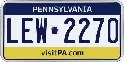 PA license plate LEW2270