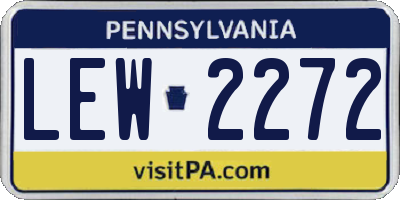 PA license plate LEW2272