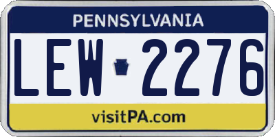 PA license plate LEW2276