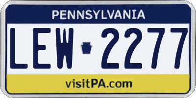 PA license plate LEW2277
