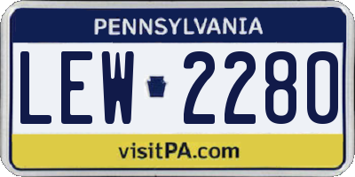 PA license plate LEW2280