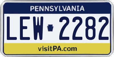 PA license plate LEW2282