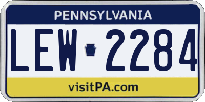 PA license plate LEW2284
