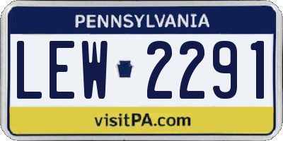 PA license plate LEW2291