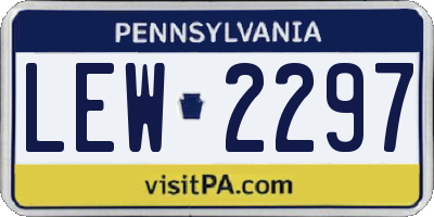 PA license plate LEW2297