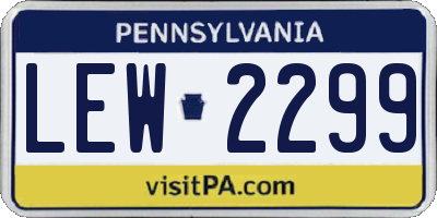 PA license plate LEW2299